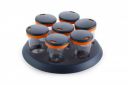 DAAS KITCHENWARE Spice Box Set Multipurpose Revolving Plastic Spice Rack Storage Jar Condiment Set 100 m 7PCSl-Orange...