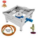 DAAS KITCHENWARE Square Single Burner Stainless Steel Gas Bhatti/Stove...