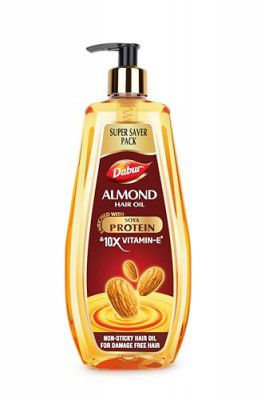Dabur Almond Hair Oil - 650 ml | Provides Damage Protection | Non Sticky Formula | For Hair Fall control & Shiny Hair