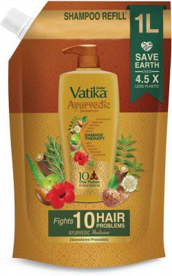 Dabur Ayurvedic Shampoo Refill Pouch | Up to 100% Damage Protection  (1000 ml)