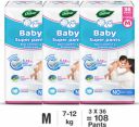 Dabur Baby Super Pants | Diaper Infused with Aloe Vera - M (108 Pieces)...