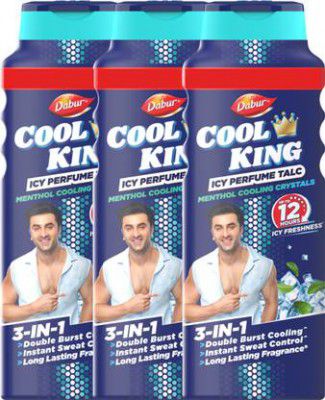 Dabur Cool King Icy Perfume Talc | Instant Sweat Control | Upto 12hrs of Icy Freshness  (3 x 210 g)