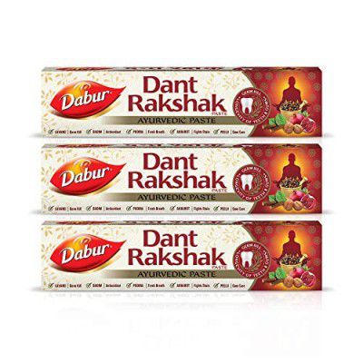Dabur Dant Rakshak 525g (175g x 3, Pack of 3) Ayurvedic Paste - With Goodness Of 32 Ayurvedic Herbs For Germ Kill & Longevity Of Teeth & Gums