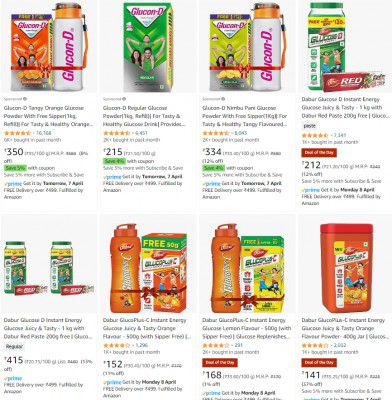 Amazon : Upto 54% OFF - Dabur Glucose Powder
