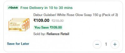 Dabur Gulabari White Rose Glow Soap 150 g (Pack of 3)