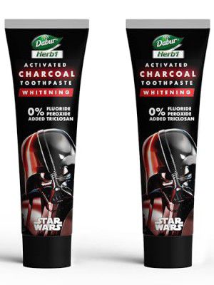 Dabur Herb'l Activated Charcoal & Mint Toothpaste - Star Wars Pack (Black Gel)- 240g (120gx2)