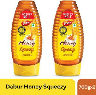 Dabur Honey Squeezy:100% Pure Worlds No.1 Honey Brand (2 x 700 g)