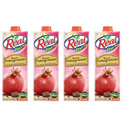 DABUR Real Masala Pomegranate Fruit Juice-1L (Pack of 4)