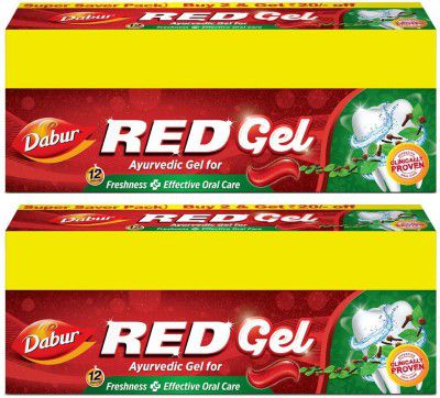 Dabur Red Ayurvedic Gel for Freshness ( Super Saver Pack) Toothpaste (600 g, Pack of 2)