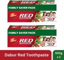 Dabur Red Ayurvedic Paste (Combo Pack 1+1, 500g each) Toothpaste (1000 g, Pack of 2)...