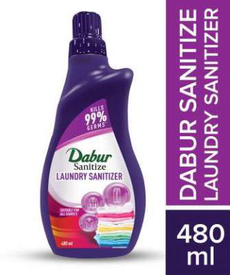 Dabur Sanitize Laundry Sanitizer | Kills 99 % germs on fabrics Liquid Detergent (480 ml)