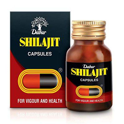 Dabur Shilajit Ayurvedic Capsules - 30 capsules | Pure Shilajit With Antifatigue , Anti Inflammatory Benefits | For Vigour & Strength | Immunity Booster | Ayurvedic Health Tonic