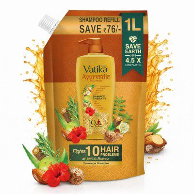 Dabur Vatika Ayurvedic Shampoo Refill Pouch - 1L