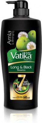 Dabur Vatika Long and Black Shampoo - Power of 7 Natural Ingredients (640 ml)