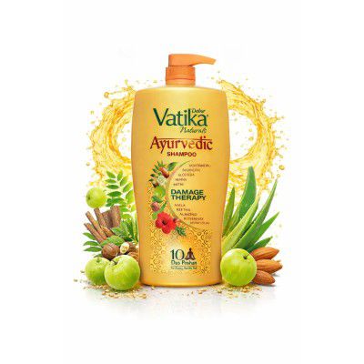 Dabur Vatika Naturals Ayurvedic Shampoo - 640 ml | 10 Natural Herb Extracts