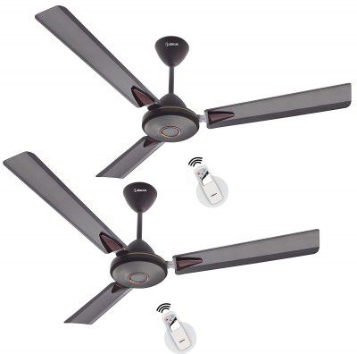 Dacus Energio 1200mm With Remote High Speed 400 RPM 3 Blade Ceiling Fan (Smoked Brown, Pack of 2)