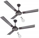 Dacus Energio 1200mm With Remote High Speed 400 RPM 3 Blade Ceiling Fan (Smoked Brown, Pack of 2)...