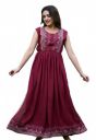 Daevish Women's Printed Rayon High Side Slit A-line Dress...