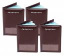 DAHSHA 4 Pack PU Leather Passport Cover, Travel Passport Holder Wallet with 2 Slots for Ticket Boarding Pass for Men & Women (14 x 9.5 cm,Brown)...