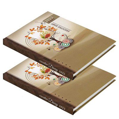 DAHSHA Pack Of 2 Executive Planner Organizer Personal Diary (22 X 1.5 X 14 cm)