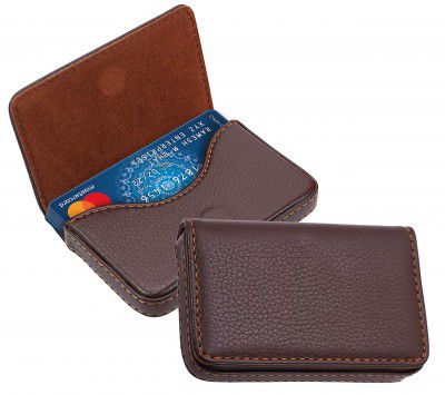 DAHSHA Pocket Sized Stitched PU Leather Credit Card Holder 