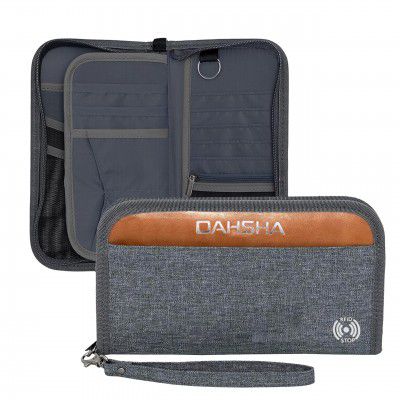 DAHSHAPassport Holder Wallet Organizer for Credit Debit Card Boarding Pass (1 Pack-5 Passport Slot RFID Grey)