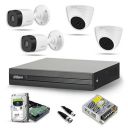 DAHUA 5MP Full HD Night Vision CCTV Security Camera with Installation Combo Set Dome(Indoor) 2Pcs, Bullet (Outdoor) 2Pcs 4Channel XVR, 1TB Surveillance HDD, for Home and Offices (2DOME2BULLET)...