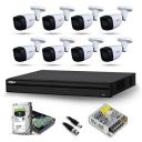 DAHUA Full Color Night Vision HD CCTV Security Camera with Installation Combo Set 2MP, Bullet (Indoor,Outdoor) 8Pcs 8 Channel DVR, 1TB Surveillance HDD, for Home and Offices (8BULLET)...