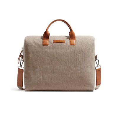 DailyObjects Unisex City Compact Fleet Canvas Laptop Messenger Bag with Leather Handles and Adjustable Straps | Zip Closure with Slip Pockets and Large Storage For 14 Inch Laptops