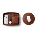DailyObjects Vegan Leather Tan Desk Tray Organiser  - Set of 2(Round)...