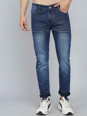 Dakwins Men's Dark Blue Solid Denim Jeans | Jeans for Men