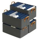 DALUCI 4 Pcs Wardrobe Organizer for Clothes – Foldable Fabric Storage Box with Metal Frame...
