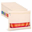 DALUCI Cotton Saree Covers for Storage Pack of 12 Big Size 16×14 Inch Saree Bags with Zip Transparent Mesh Window Saree Organizer for Wardrobe Clothes Storage Bags - Beige...