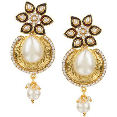 Dancing Girl Pearl White Earings Dangle Drop Traditional 