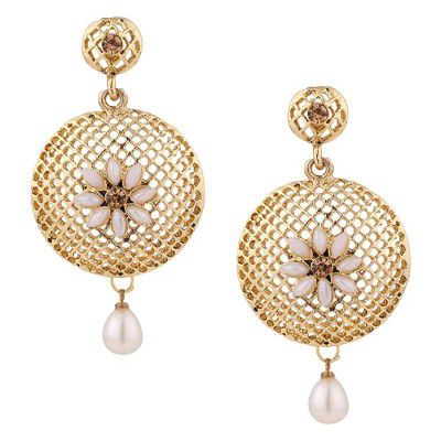 Dancing Girl Pearl White Earrings Dangle Drop Traditional