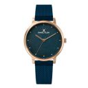 Daniel Klein Analog Blue Textured Round Dial Rose Gold Case Blue Mesh Strap Water-Resistant Wrist Watch for Women Girls, Ladies DK11637-7