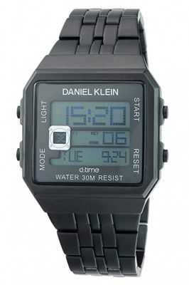 Daniel Klein Digital Gunmetal Dial Mens Watch-DK.1.12274-4