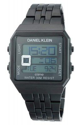 Daniel Klein Digital Gunmetal Watch-DK 1 12274 4