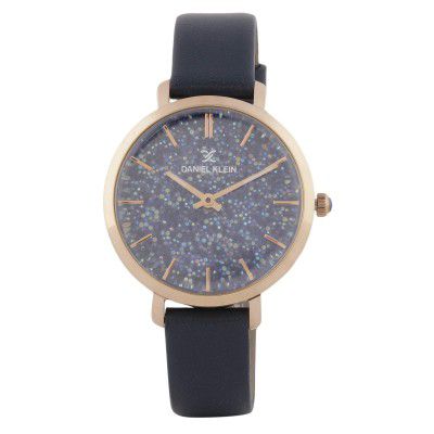 Daniel Klein Leather Analog Blue Dial Women's Watch-DK.1.12512-7
