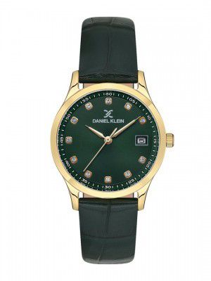 Daniel Klein Premium Women Embellished Dial & Leather Straps Analogue Watch DK.1.13595-3