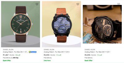 Daniel Klein Wrist Watches @ Minimum 70% Off