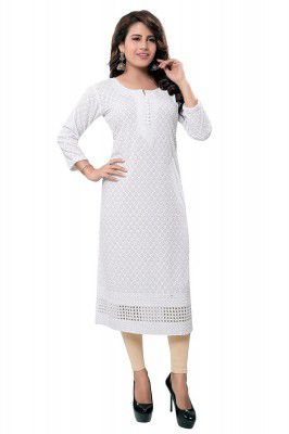 DARIKA Chikankari Kurti for Women of Rayon Cotton in Plus Size & Small Size.