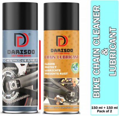 Darisdo Chain Cleaner+Chain Lubricant Bike chain Clean and Grime Clean Chain Cleaner 150ml+Chain Lubricant 150ml spray Chain Oil (300 ml)
