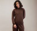 Dark Brown Fleece Front Zipper Sweatshirt...