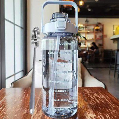 Darkpyro 2 L Capacity Belt Straw Transparent Motivational Water Bottles