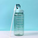 Darkpyro 2L Capacity Belt Straw Transparent Motivational Water Bottle...
