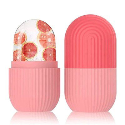 Darkpyro Ice Roller For Face , Neck and Body | For Puffy Eyes, Easy to Use and Carry | Unbreakable and Reusable | Glowing and Clear Skin (Pink)