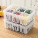 Darkpyro Plastic Fridge Storage Container,Storage Boxes,Vegetable Storage, Draining Crisper Refrigerator Food Box (Pack Of 2) White...