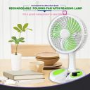 Darsy KC 5811 2 in 1 Small Rechargeable Portable Folding High Speed Table Fan with Reading Lamp for Home, Kitchen (Multicolor)...