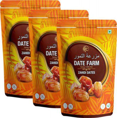 Date Farm Zahidi Luxury & 100% Natural Khajur, Boosts Immunity, Arabian Wet Dates  (3 x 500 g)